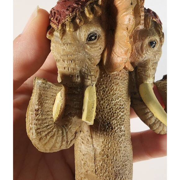 Boho Style Resin Elephant Candle Holder with 3 Elephants (G1) - Picture 6 of 7